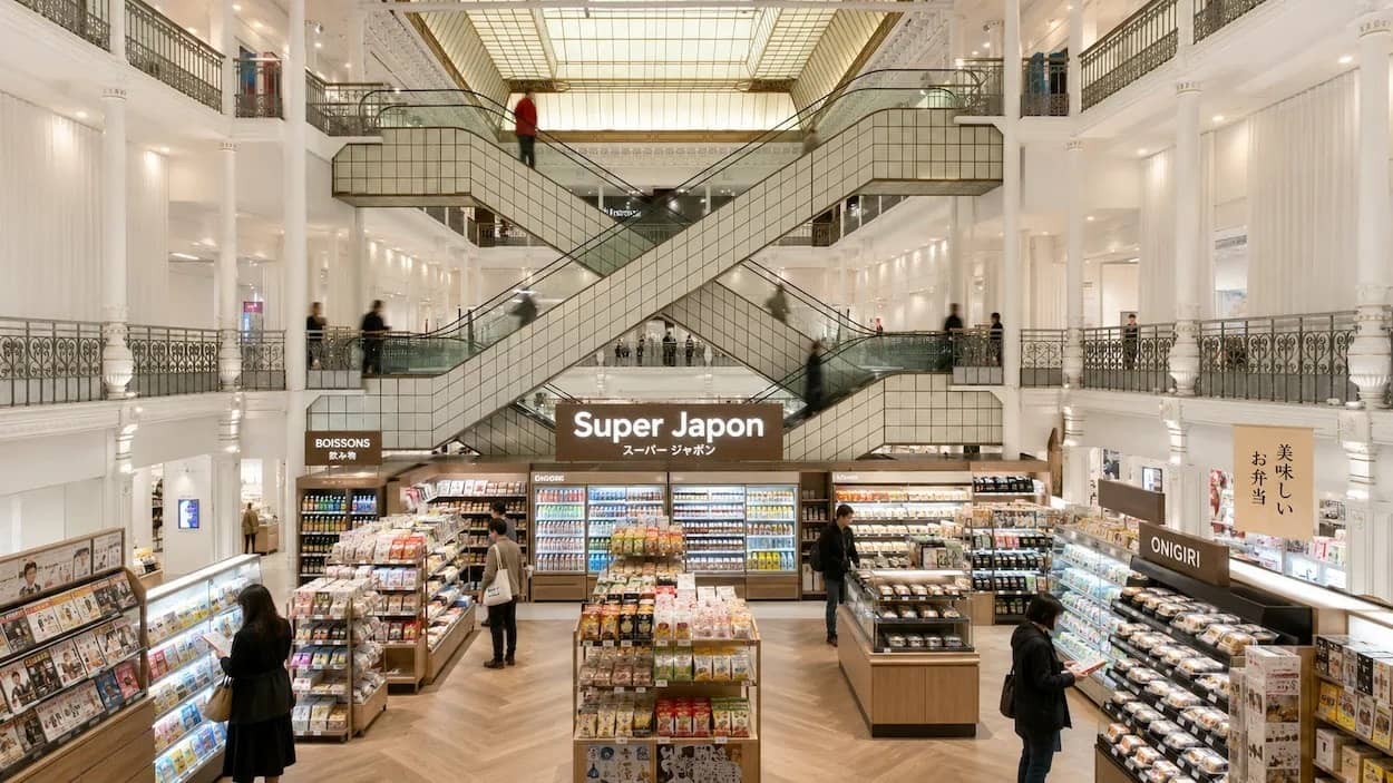 Le konbini Super Japon installé au pied des escaliers du Bon Marché Rive Gauche