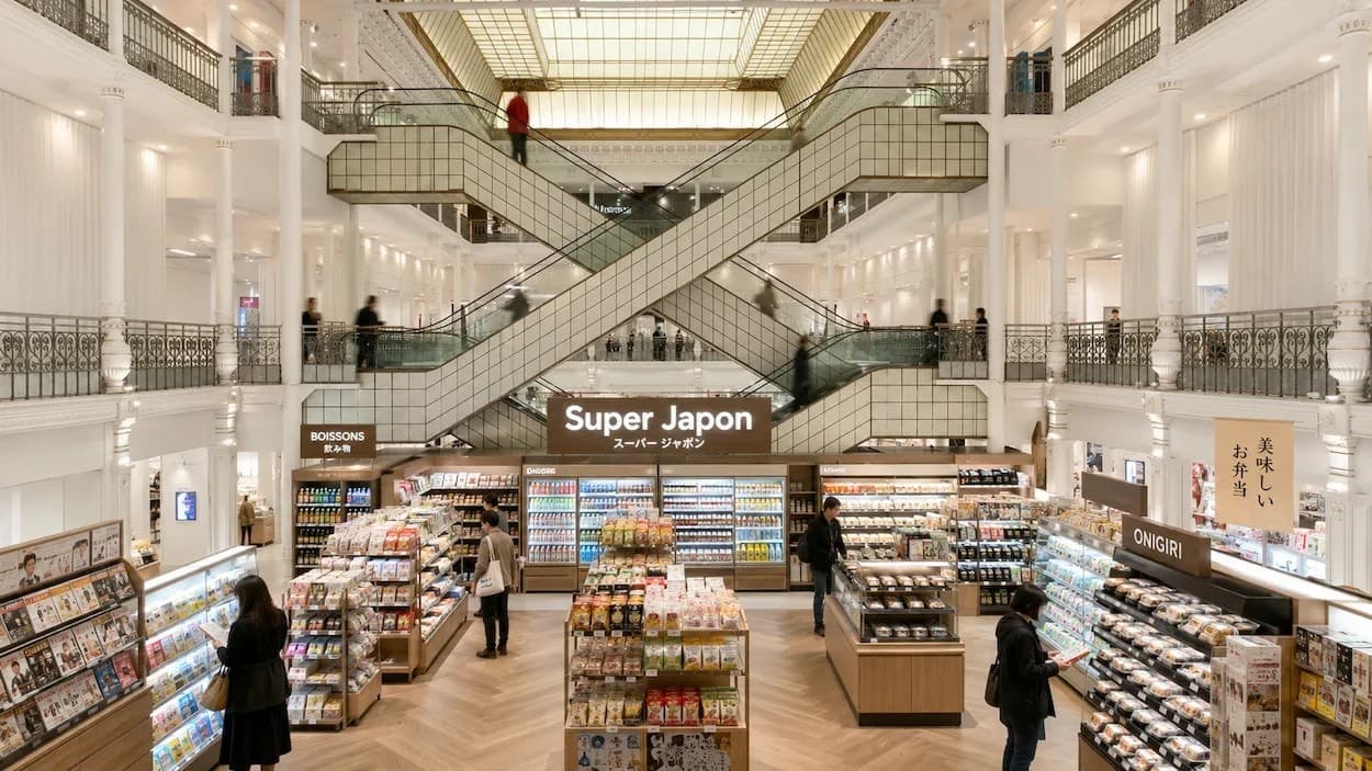 Le konbini Super Japon installé au pied des escaliers du Bon Marché Rive Gauche